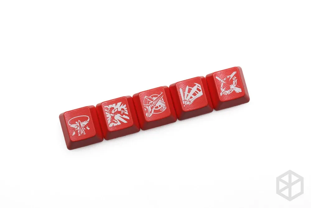 Novelty Shine Through Keycaps ABS Etched, Shine-Through lol black red r2 hero skill Kassadin Rumble Gragas Ophela