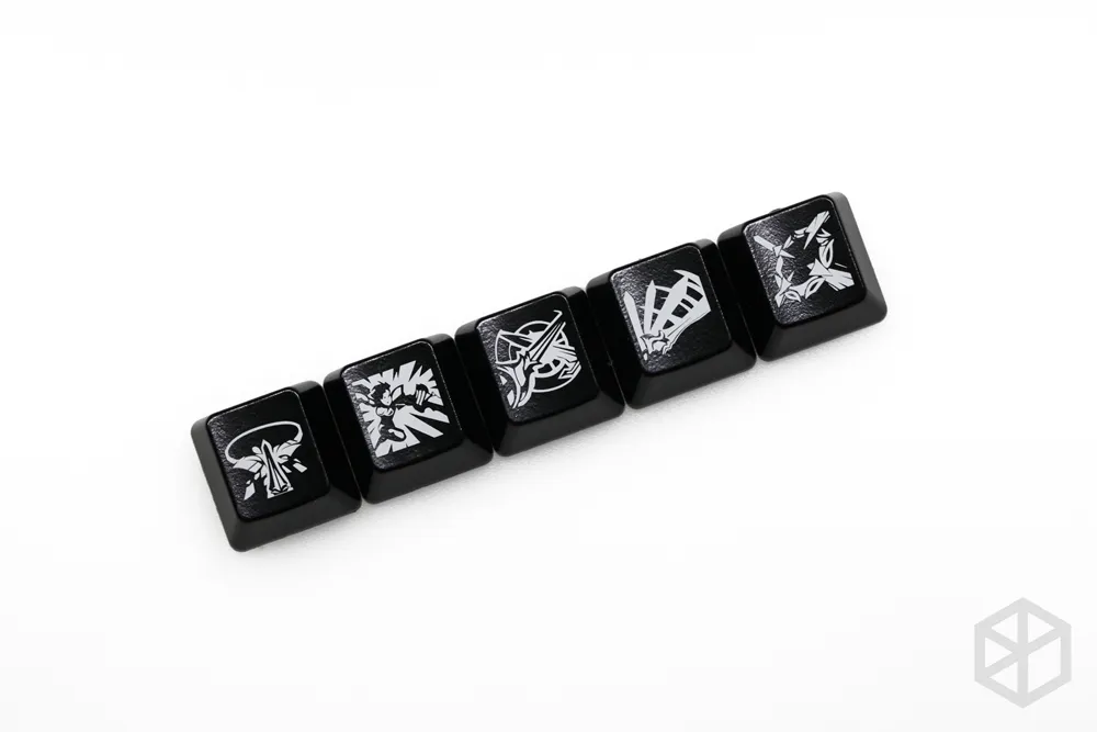 Novelty Shine Through Keycaps ABS Etched, Shine-Through lol black red r2 hero skill Kassadin Rumble Gragas Ophela