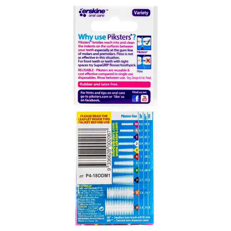 Piksters® Interdental Brushes Variety Pack 8pk