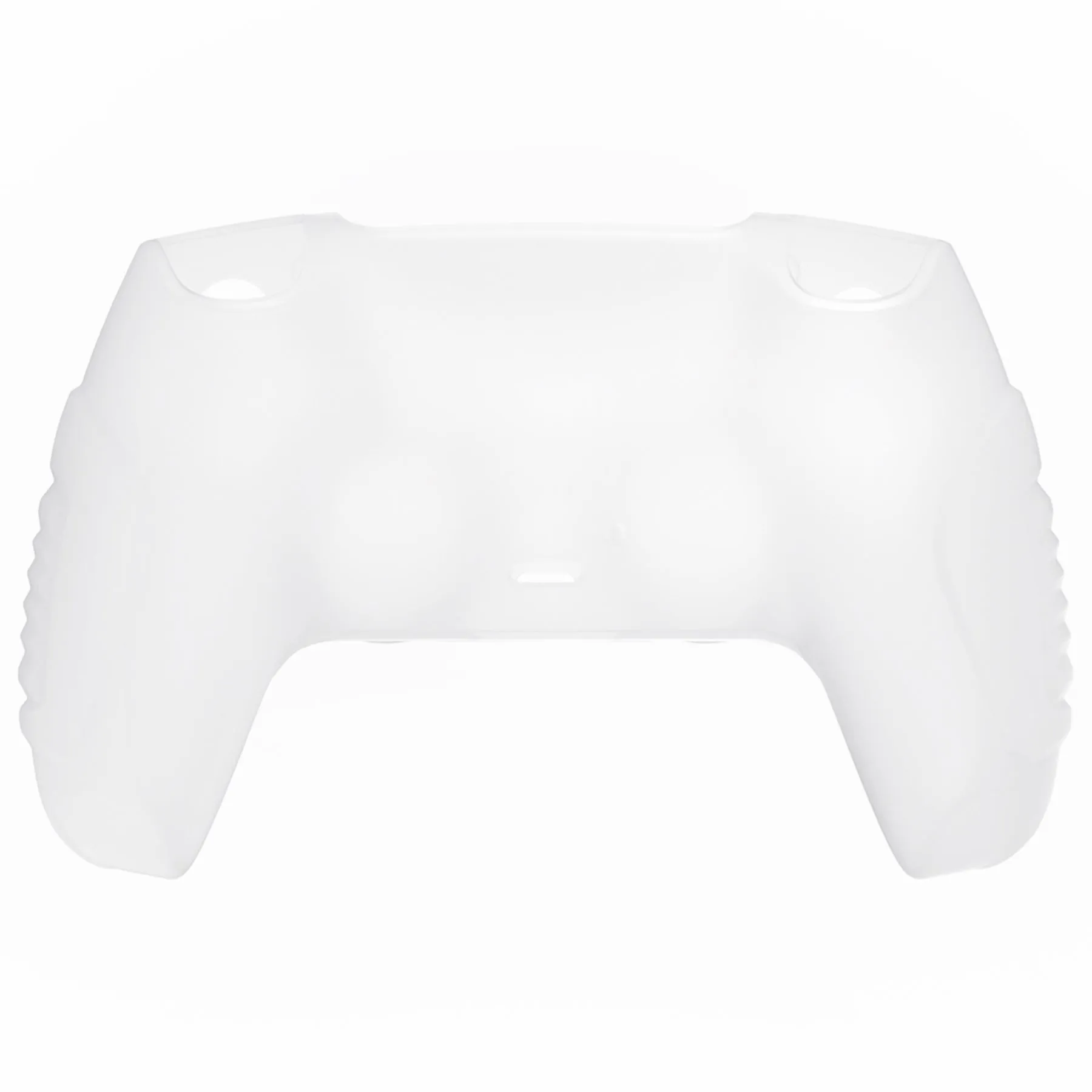 PlayVital Clear White Raging Warrior Edition Controller Protective Case Cover for PS5, Anti-slip Rubber Protector for PS5 Wireless Controller, Soft Silicone Skin for PS5 Controller with Thumbstick Cap - KZPF005