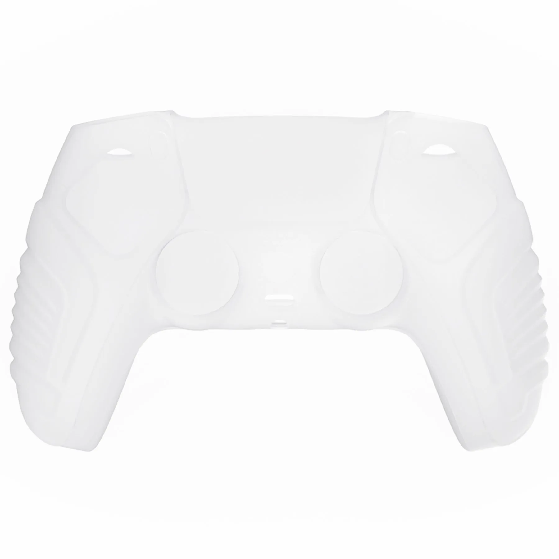 PlayVital Clear White Raging Warrior Edition Controller Protective Case Cover for PS5, Anti-slip Rubber Protector for PS5 Wireless Controller, Soft Silicone Skin for PS5 Controller with Thumbstick Cap - KZPF005