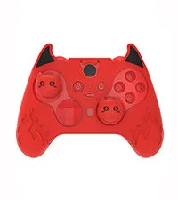 PlayVital Cute Demon Silicone Case Cover for Xbox Elite Wireless Controller Series 2, Kawaii Anti-Slip Shockproof Controller Skin Grip for Xbox Elite Series 2 Core with Thumb Grip Caps - Red - UQNE2P002