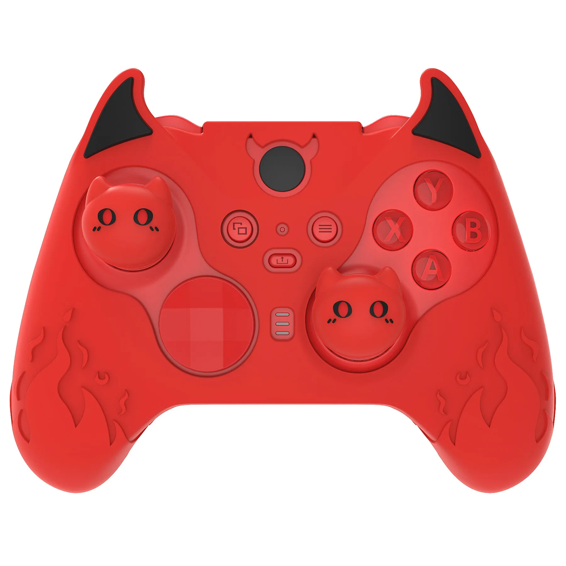 PlayVital Cute Demon Silicone Case Cover for Xbox Elite Wireless Controller Series 2, Kawaii Anti-Slip Shockproof Controller Skin Grip for Xbox Elite Series 2 Core with Thumb Grip Caps - Red - UQNE2P002