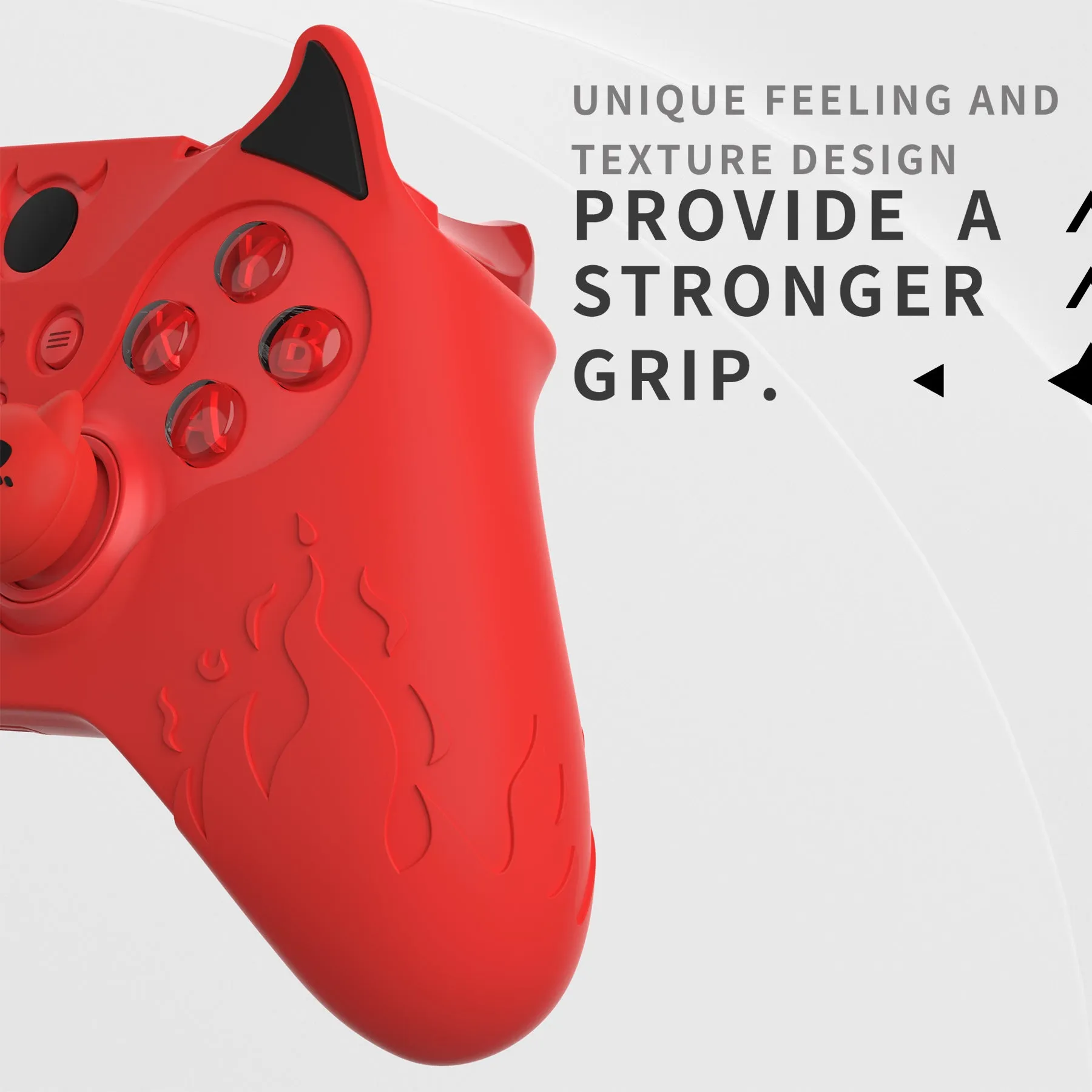 PlayVital Cute Demon Silicone Case Cover for Xbox Elite Wireless Controller Series 2, Kawaii Anti-Slip Shockproof Controller Skin Grip for Xbox Elite Series 2 Core with Thumb Grip Caps - Red - UQNE2P002