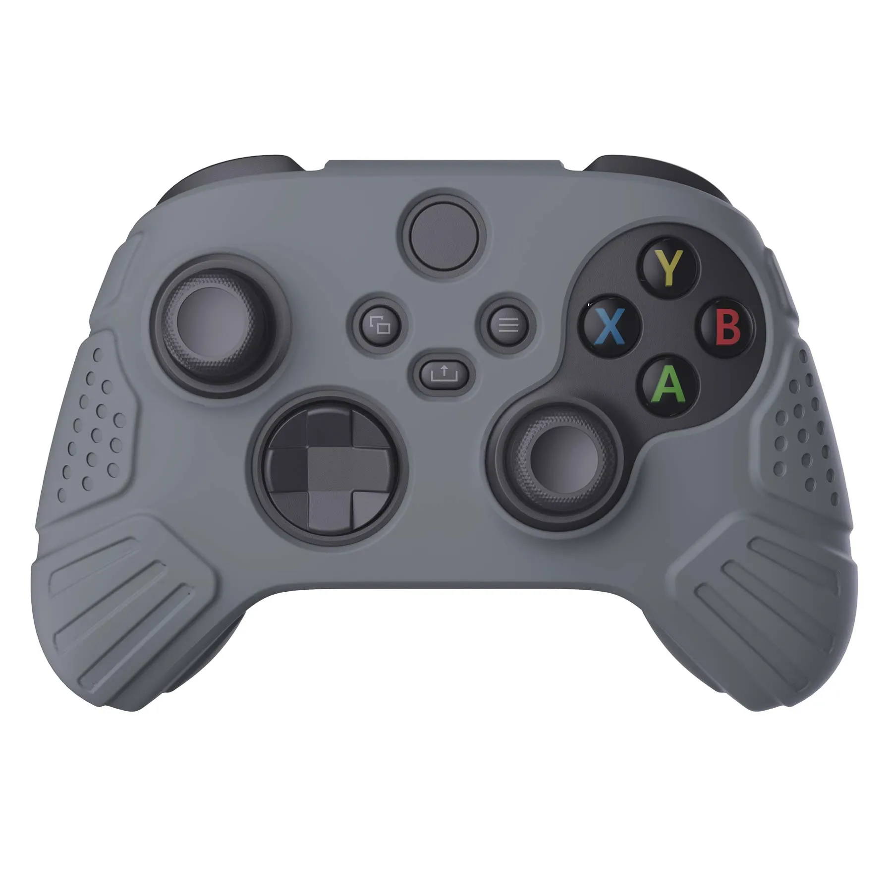 PlayVital Guardian Edition Gray Ergonomic Soft Anti-slip Controller Silicone Case Cover, Rubber Protector Skins with Black Joystick Caps for Xbox Series S and Xbox Series X Controller - HCX3006