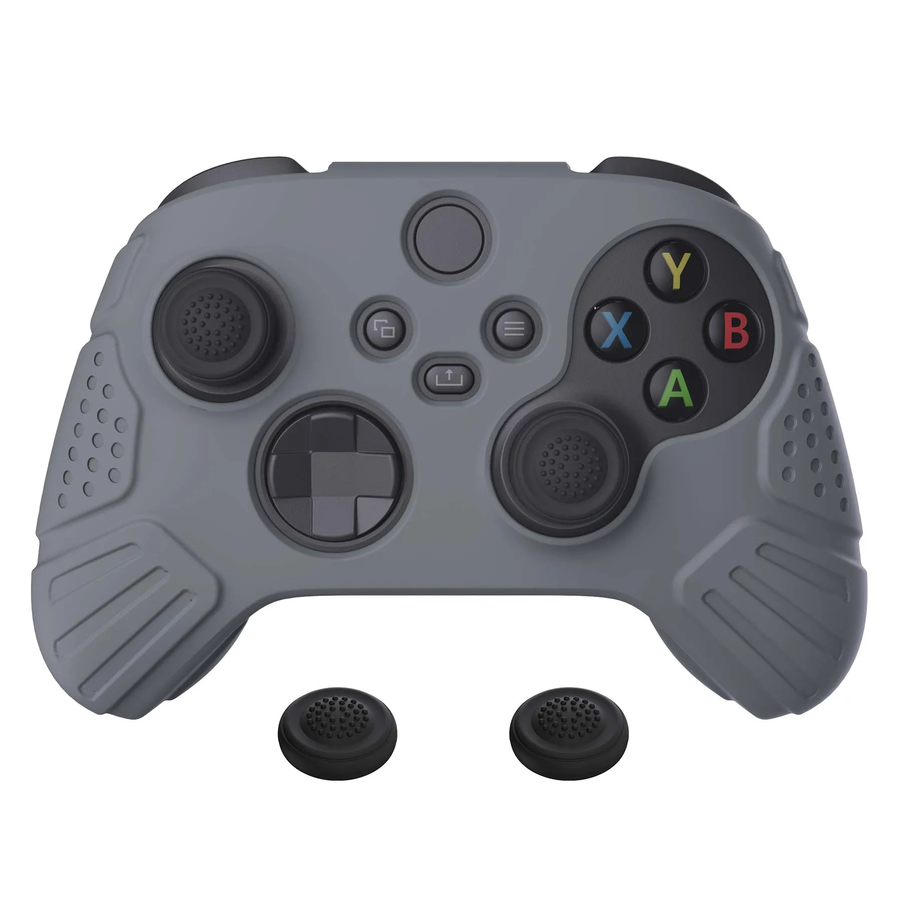 PlayVital Guardian Edition Gray Ergonomic Soft Anti-slip Controller Silicone Case Cover, Rubber Protector Skins with Black Joystick Caps for Xbox Series S and Xbox Series X Controller - HCX3006