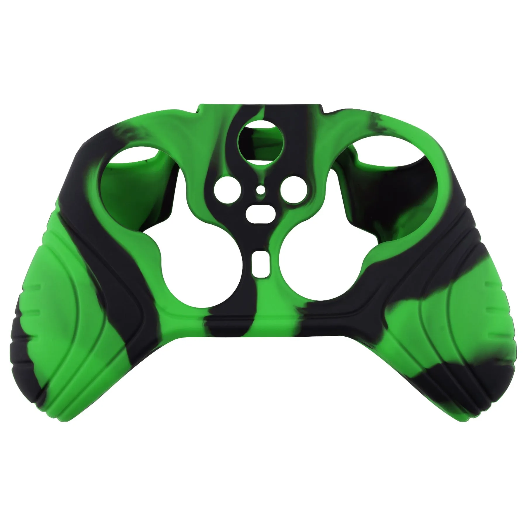 PlayVital Samurai Edition Anti Slip Silicone Case Cover for Xbox Elite Wireless Controller Series 2, Ergonomic Soft Rubber Skin Protector for Xbox Elite Series 2 with Thumb Grip Caps - Green & Black - XBE2M005