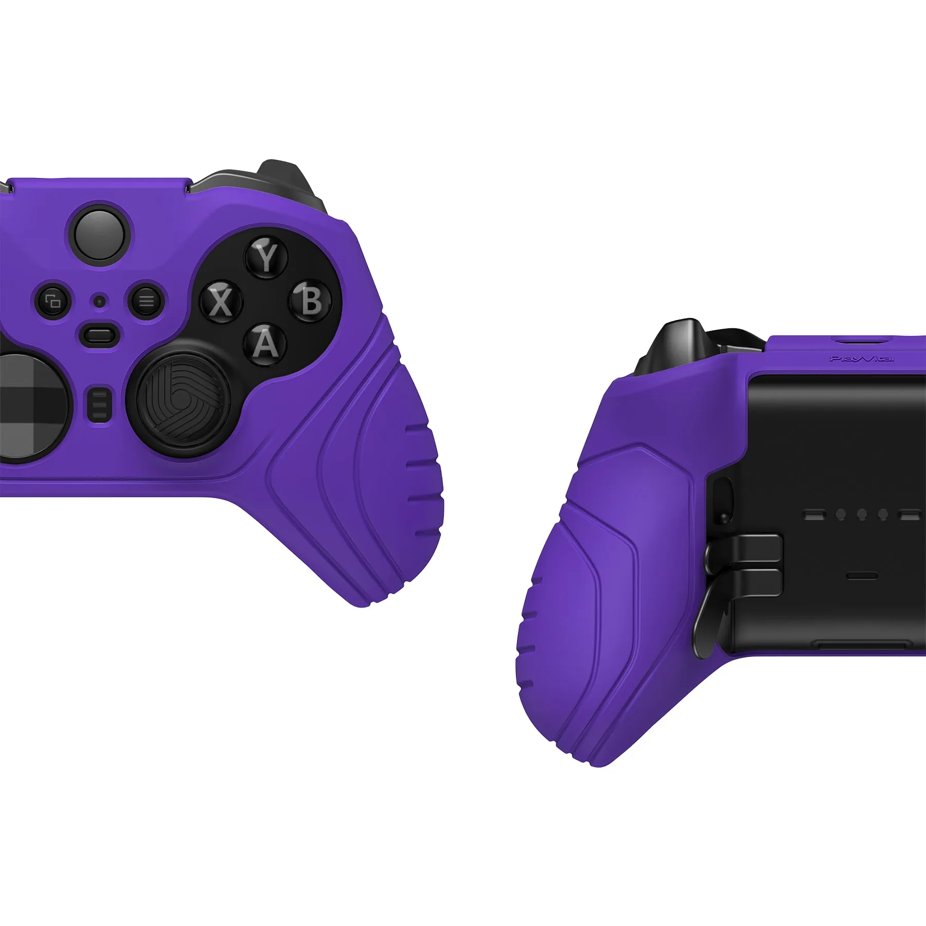 PlayVital Samurai Edition Anti Slip Silicone Case Cover for Xbox Elite Wireless Controller Series 2, Ergonomic Soft Rubber Skin Protector for Xbox Elite Series 2 with Thumb Grip Caps - Purple - XBE2M009