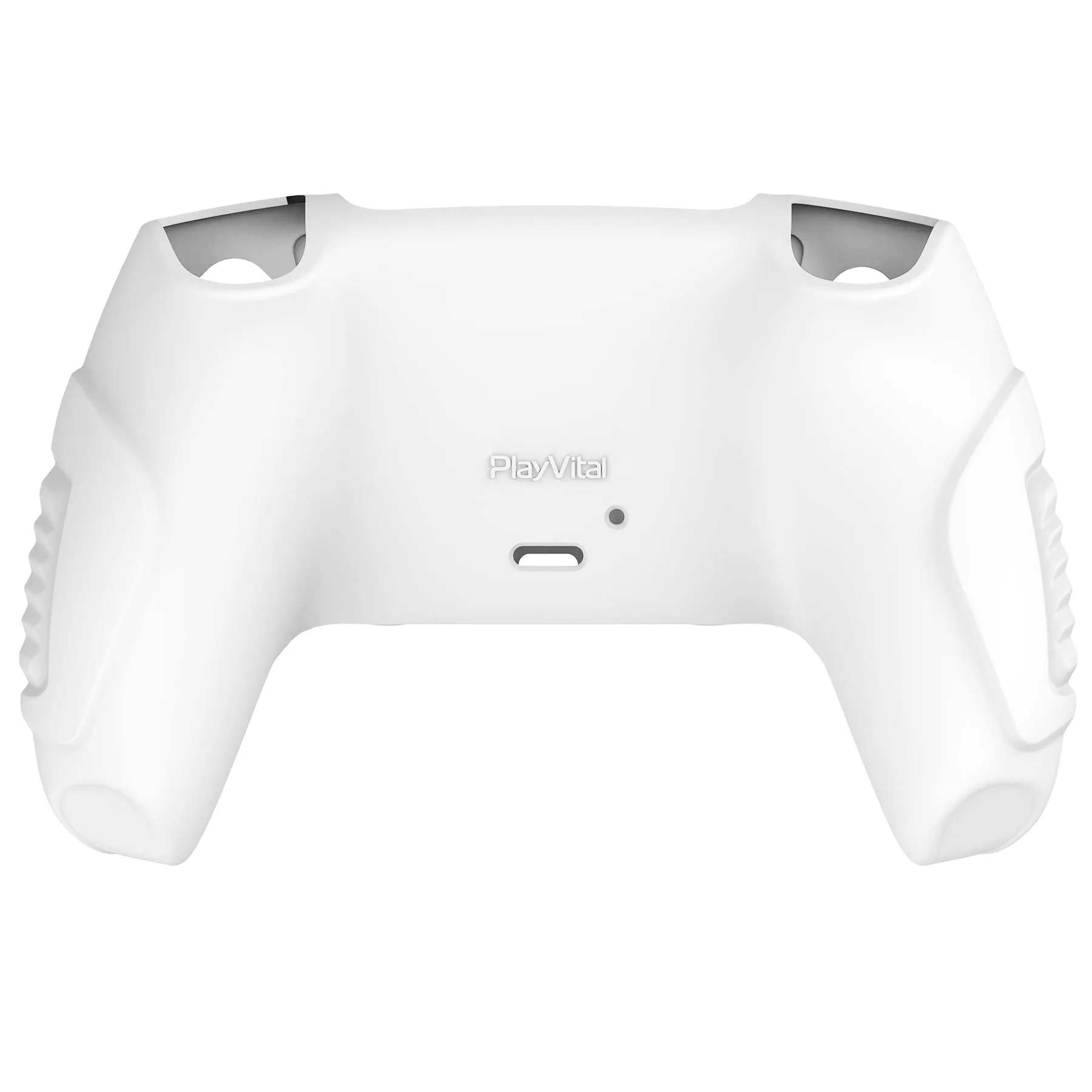 PlayVital White Raging Warrior Edition Controller Protective Case Cover for PS5, Anti-slip Rubber Protector for PS5 Wireless Controller, Soft Silicone Skin for PS5 Controller with Thumbstick Cap - KZPF002