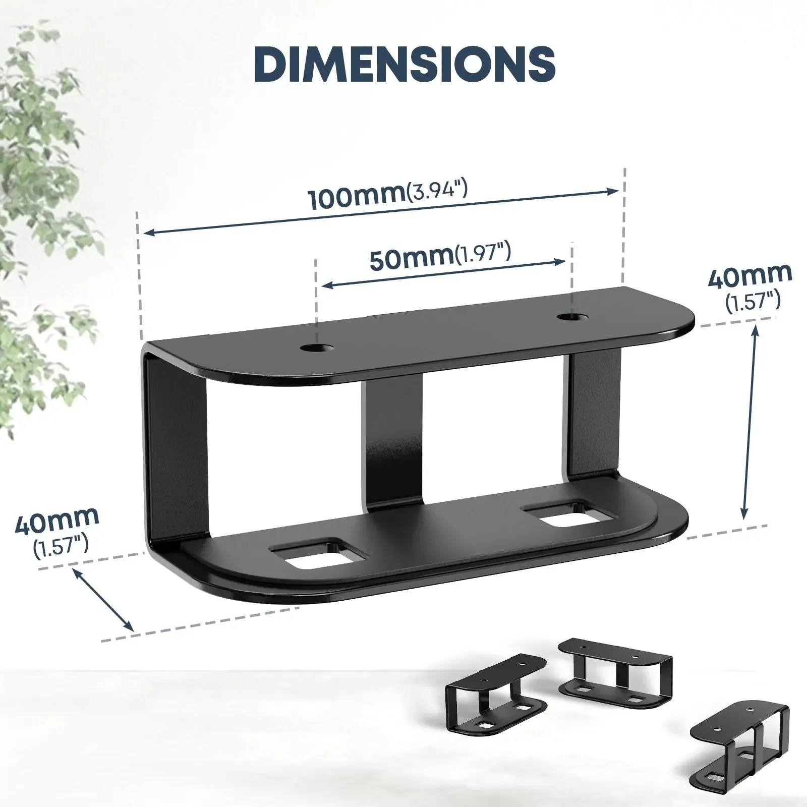 PUTORSEN Underdesk Laptop Stand with Screws and Non-Slip Pads, Black, 3-Pack