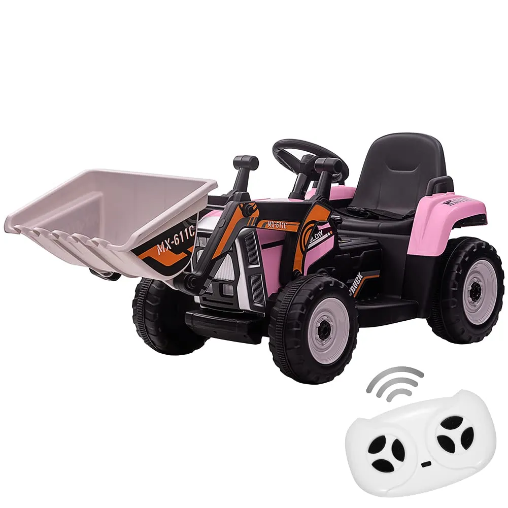 RCTOWN 12V Kids Electric Tractor Battery Powered Ride On Car Pink