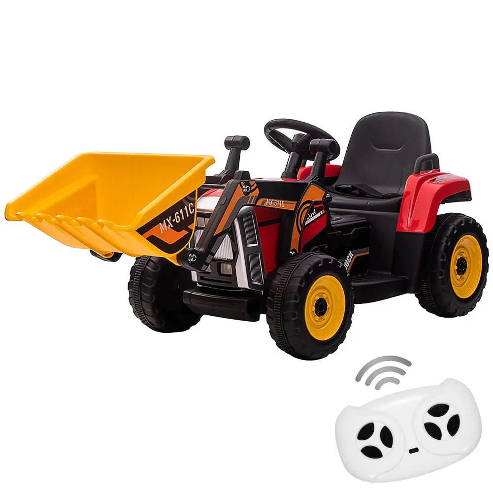 RCTOWN 12V Kids Electric Tractor Battery Powered Ride On Car Red