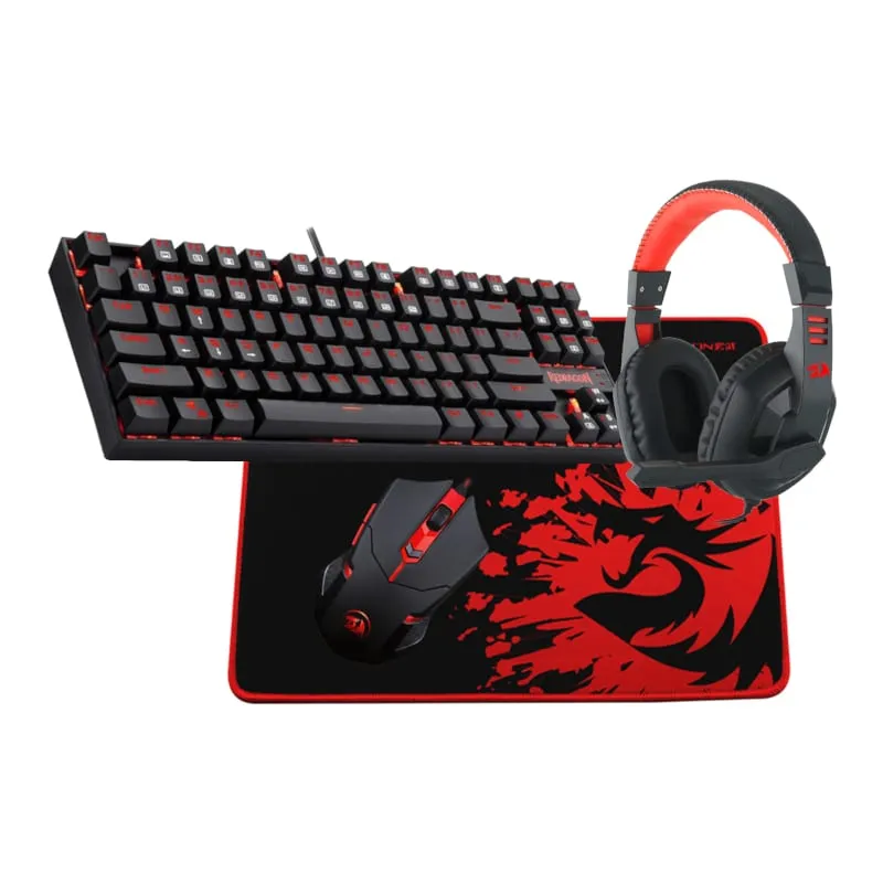 Redragon 4In1 Mechanical Gaming Combo Mouse|Mouse Pad|Headset|Mechanical Keyboard