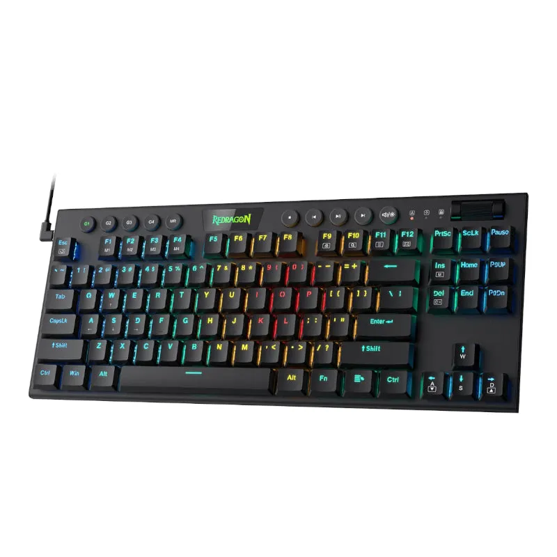 Redragon Horus 84Key Rgb Red Switch Low Profile Gaming Mechanical Keyboard - Black