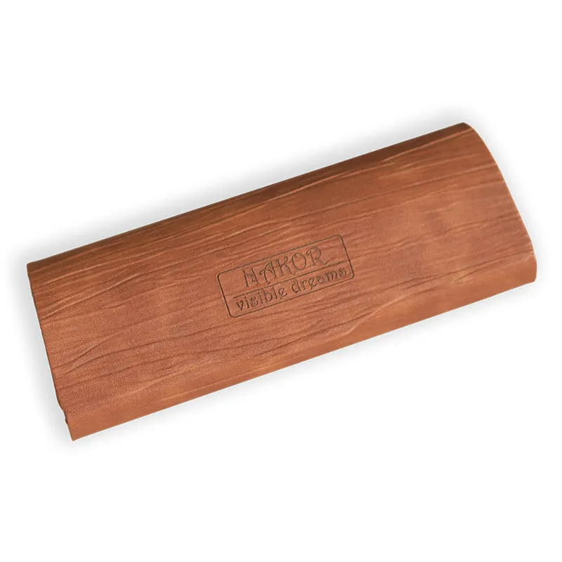 Retro Wood Grain Magnetic Glasses Case