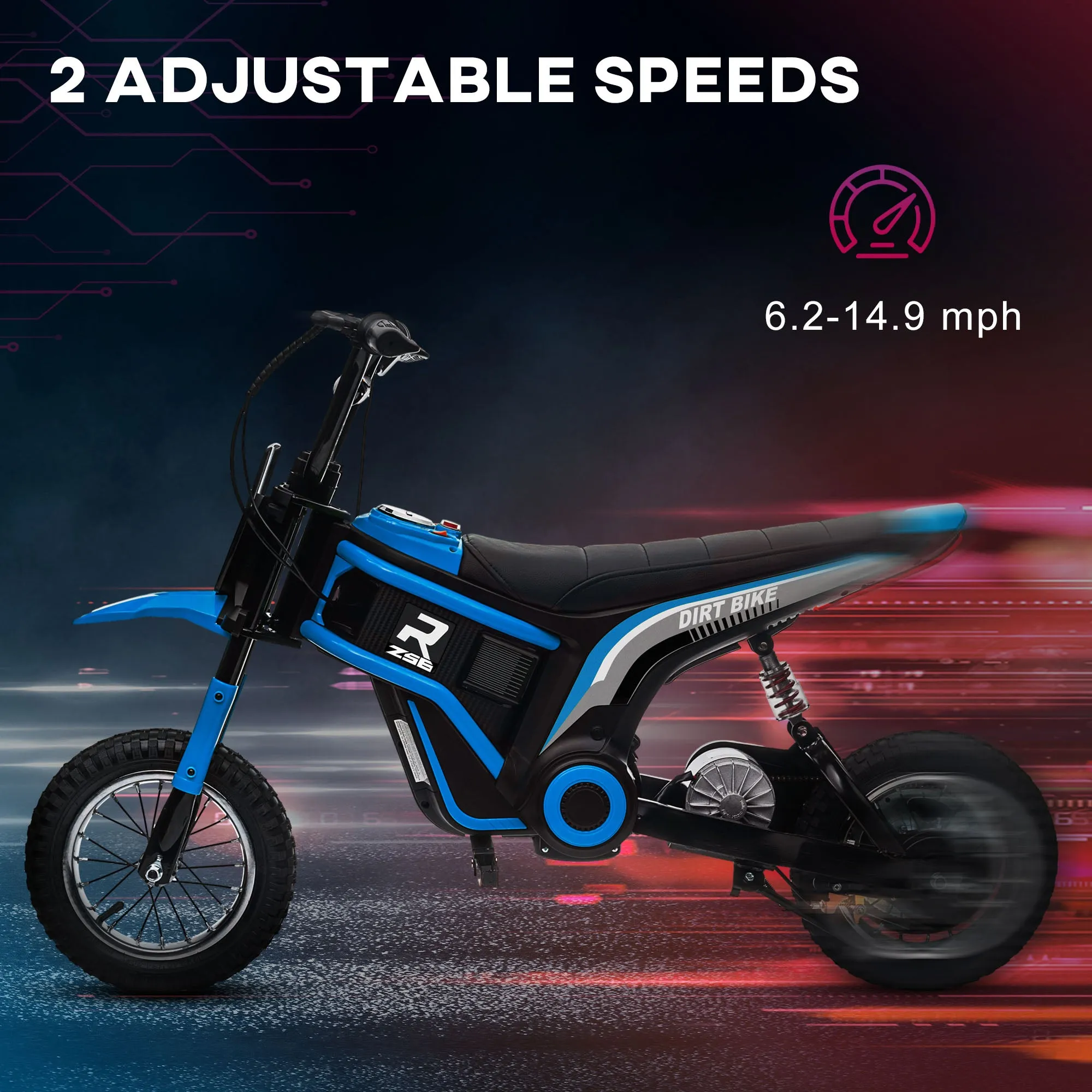 Rev Up the Excitement: Aosom 24V 350W Electric Dirt Bike - Reach speeds of Up to 15 MPH with Twist Grip Throttle!