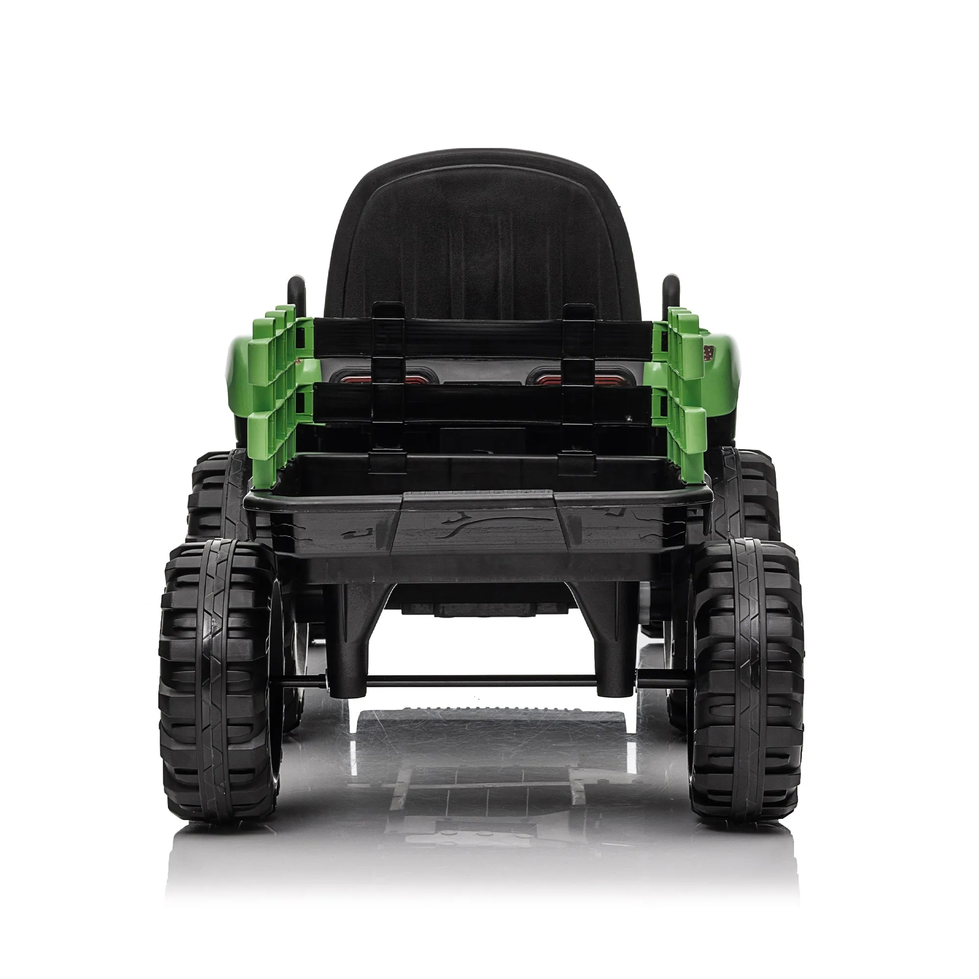 Ride on Tractor with Trailer,24V 400W Powered Electric Tractor Toy w/Remote Control,electric car for kids,Three speed adjustable,Power display, USB,MP3 ,Bluetooth,LED light,Two-point safety belt.