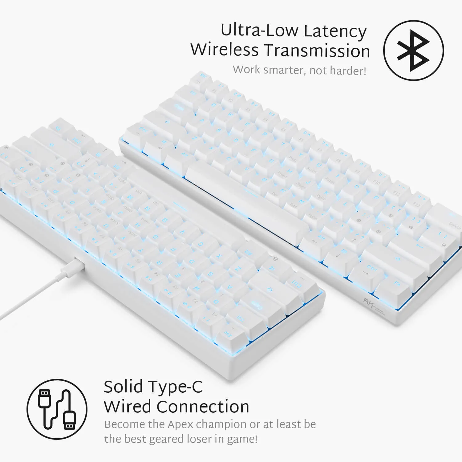 RK61 60% Wireless Mechanical Keyboard (Single Color Backlit)