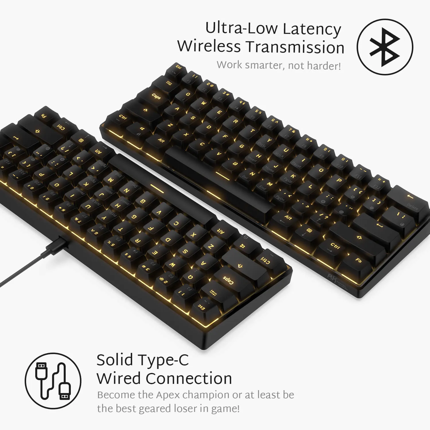 RK61 60% Wireless Mechanical Keyboard (Single Color Backlit)