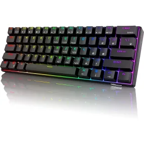 Royal Kludge RK61 TriMode RGB Hot Swappable Mechanical Keyboard Black (Blue Switch)