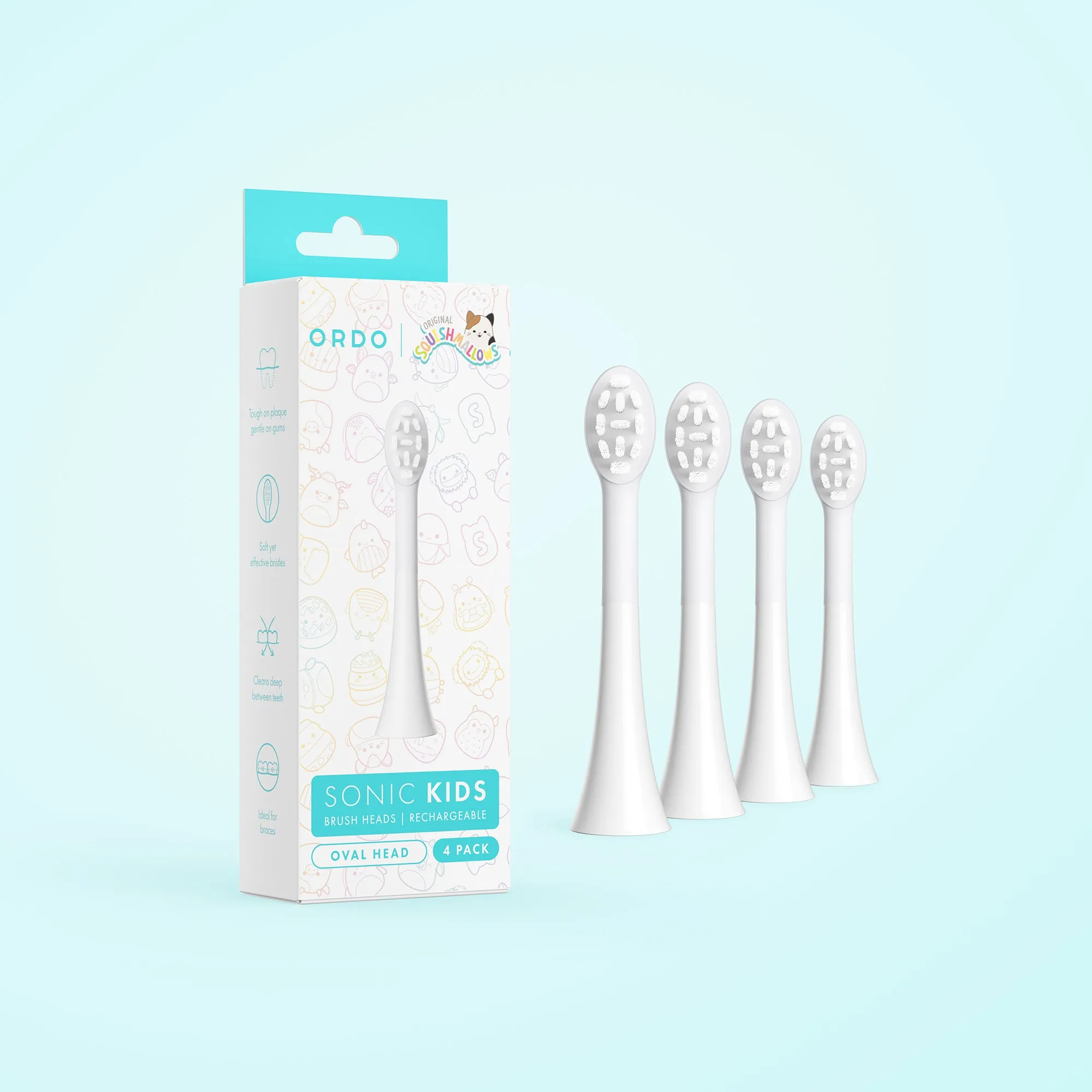 SD - Ordo Sonic Kids Rechargeable - Brush Heads - White - 4 Pack