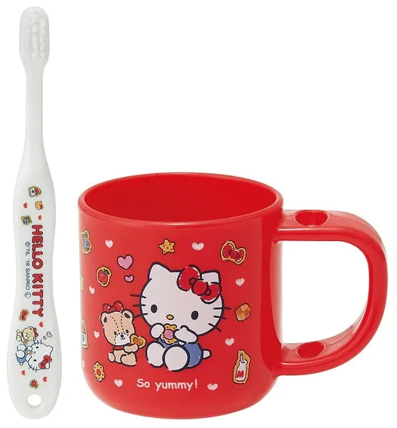 Skater  KTB5 Hello Kitty Cookies Sanrio Toothbrush Set with Stand