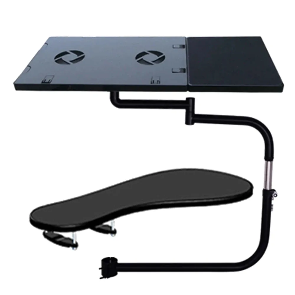 Stainless Steel Clamp Laptop Stand with Keyboard Support and Mouse Table