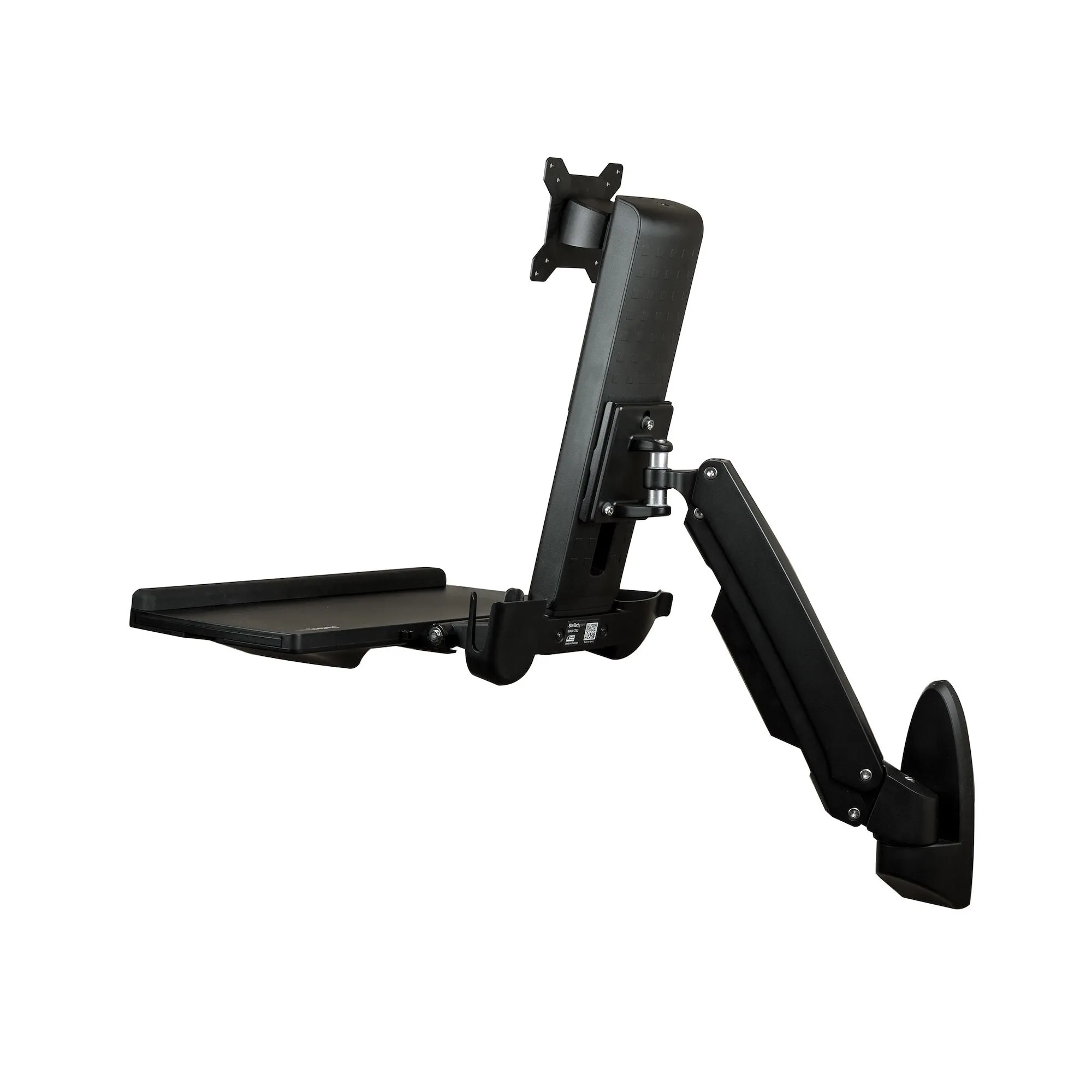 Startech.Com Wall Mount Workstation, Articulating Full Motion Standing Desk With Ergonomic Height Adjustable Monitor & K