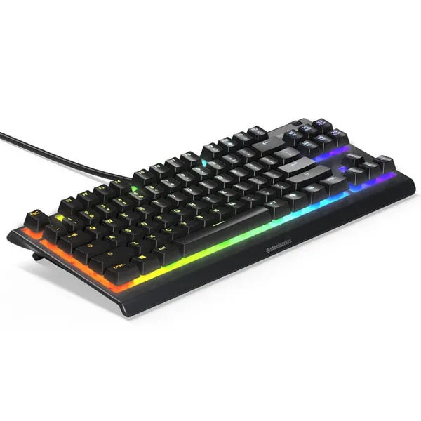 SteelSeries 64831 APEX 3 Water Resistant Quiet Tenkeyless Keyboard with RGB Lighting Mechanical Quiet Switch Gaming Keyboard