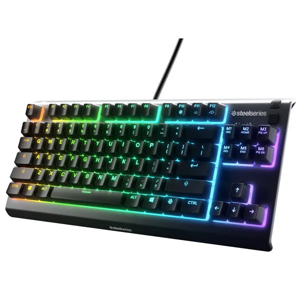 SteelSeries 64831 APEX 3 Water Resistant Quiet Tenkeyless Keyboard with RGB Lighting Mechanical Quiet Switch Gaming Keyboard