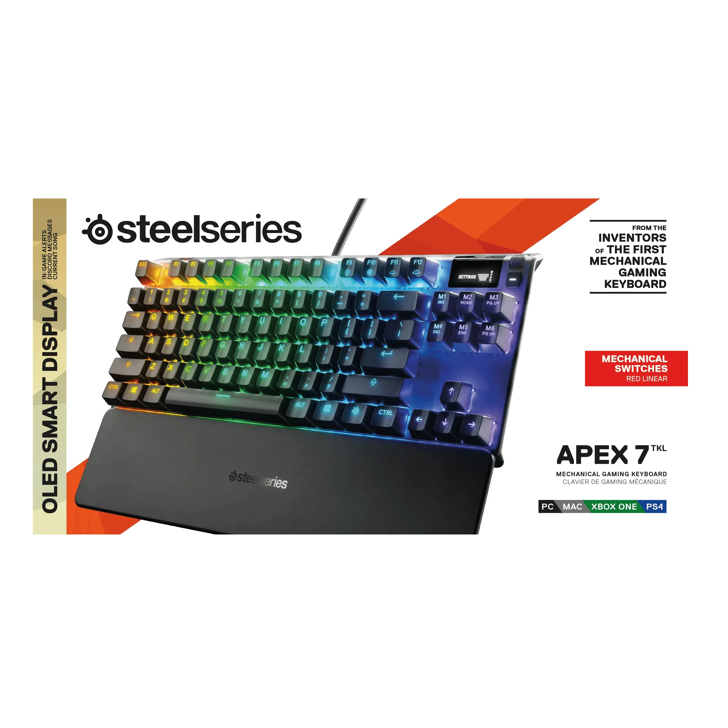 SteelSeries Apex 7 TKL Compact Gaming Keyboard RGB Linear Red Switch