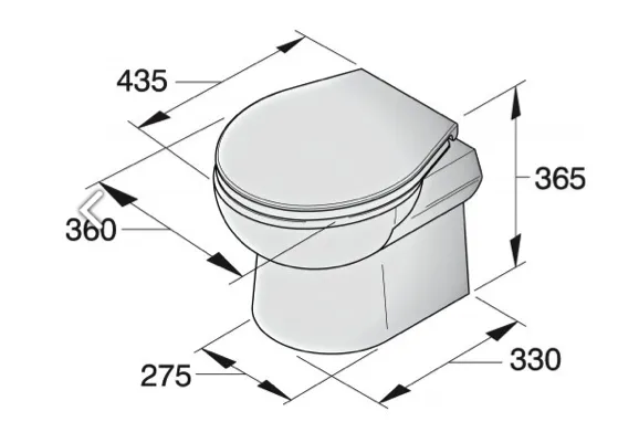 Vetus Electric Toilet SMTO2 12/24V Manual Switch