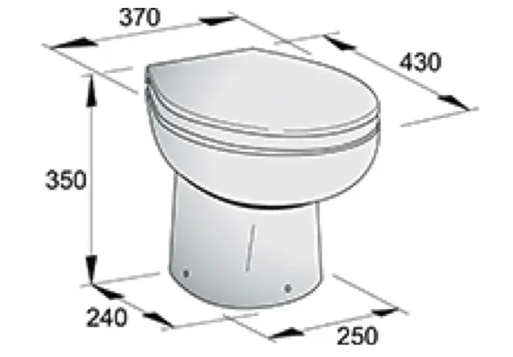 Vetus Electric Toilet WCP 12V Manual Switch