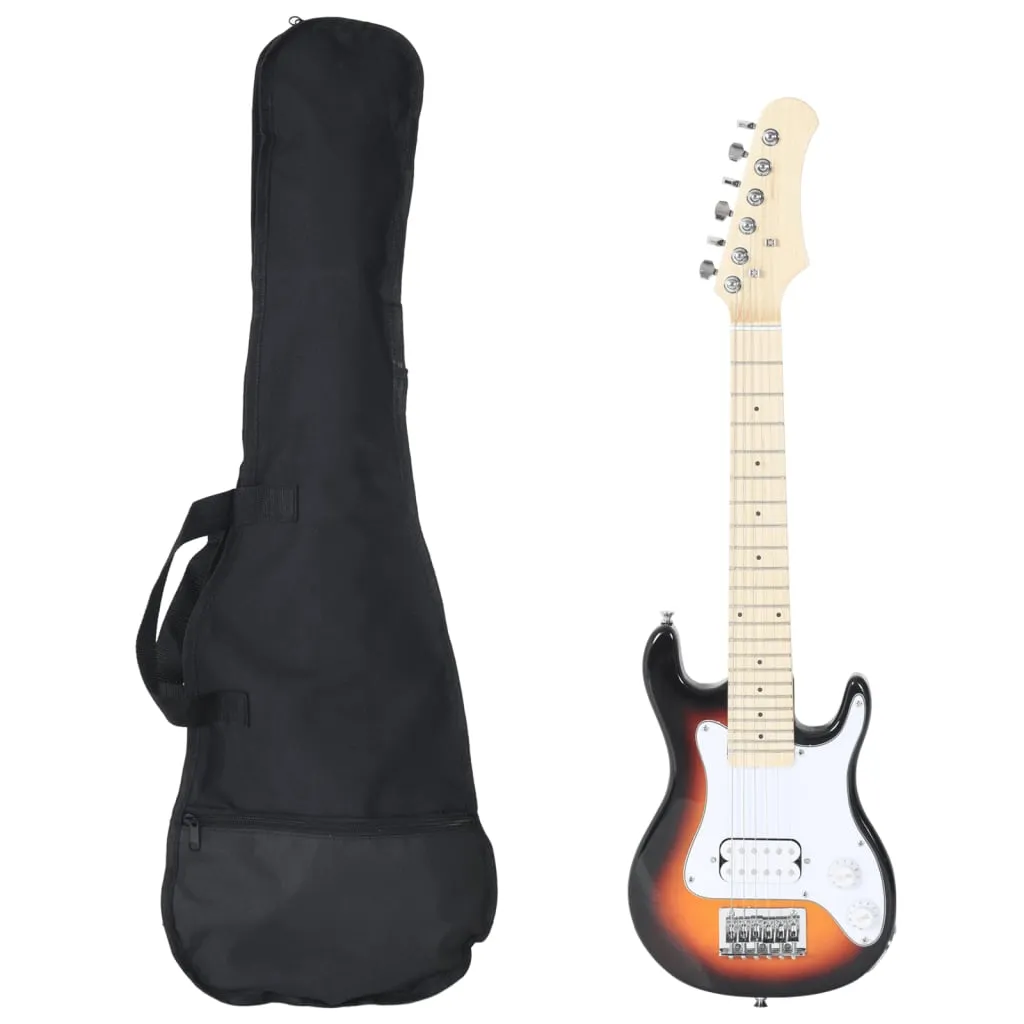 vidaXL Electric Guitar for Kids with Bag Brown and White 3/4 30"