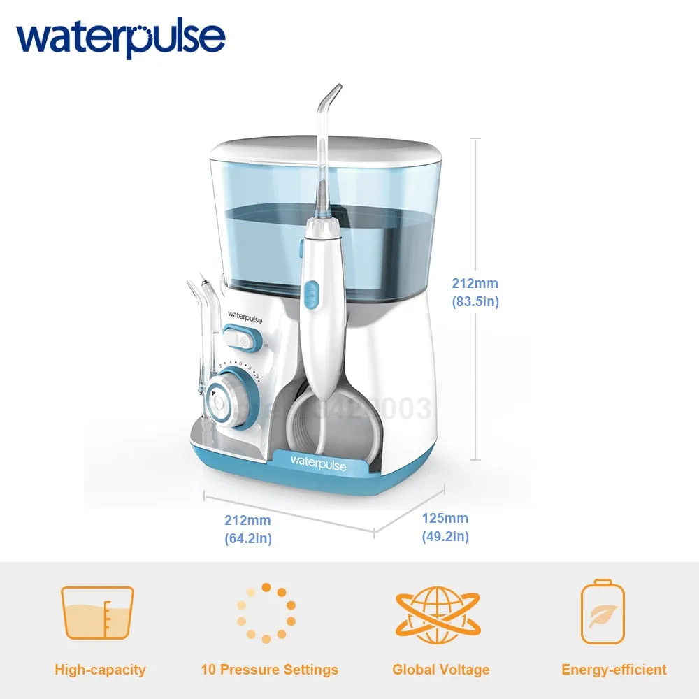 Waterpulse V300G Oral Irrigator 5pcs Tips Dental Water Flosser Electric Cleaner 800ml Oral Hygiene Dental Flosser Water Flossing 0ral irrigator