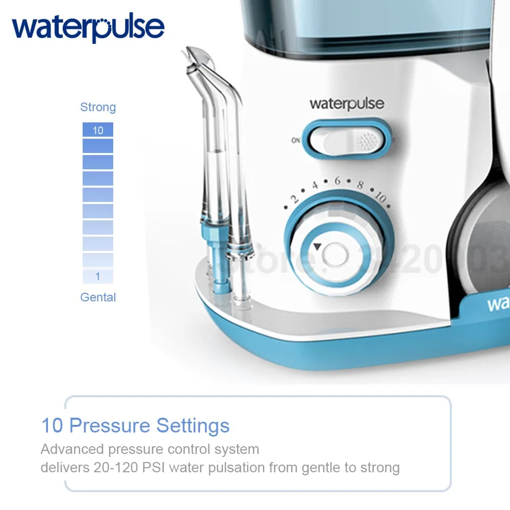 Waterpulse V300G Oral Irrigator 5pcs Tips Dental Water Flosser Electric Cleaner 800ml Oral Hygiene Dental Flosser Water Flossing 0ral irrigator