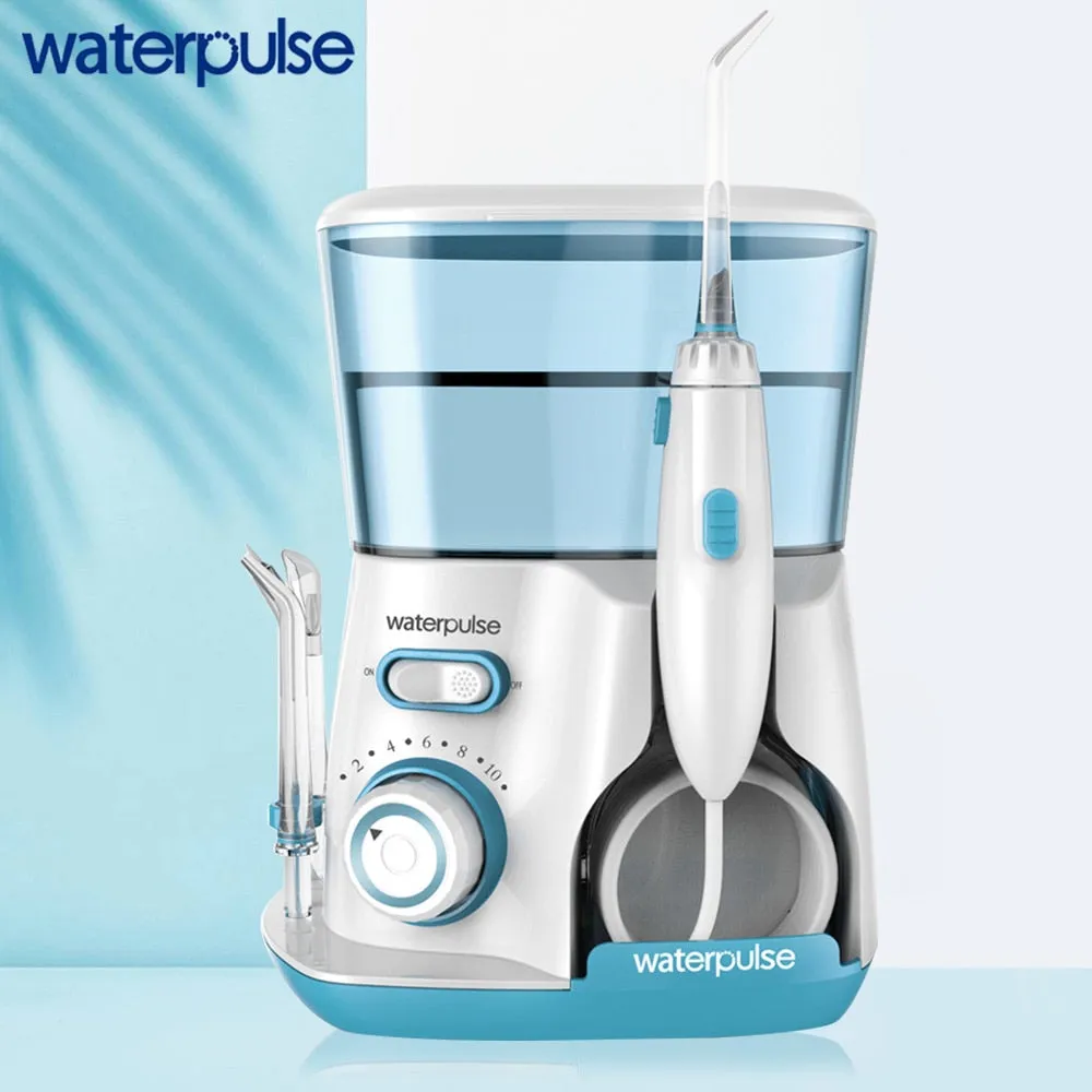 Waterpulse V300G Oral Irrigator 5pcs Tips Dental Water Flosser Electric Cleaner 800ml Oral Hygiene Dental Flosser Water Flossing 0ral irrigator