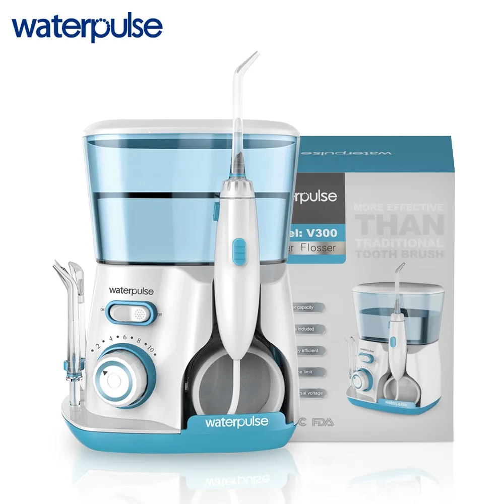 Waterpulse V300G Oral Irrigator 5pcs Tips Dental Water Flosser Electric Cleaner 800ml Oral Hygiene Dental Flosser Water Flossing 0ral irrigator