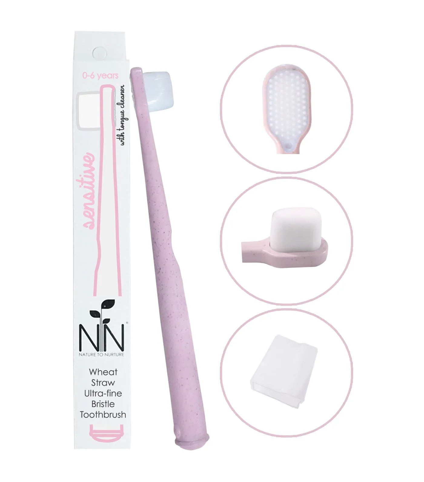 Wheat Straw Ultra-Fine Toothbrush - Pink