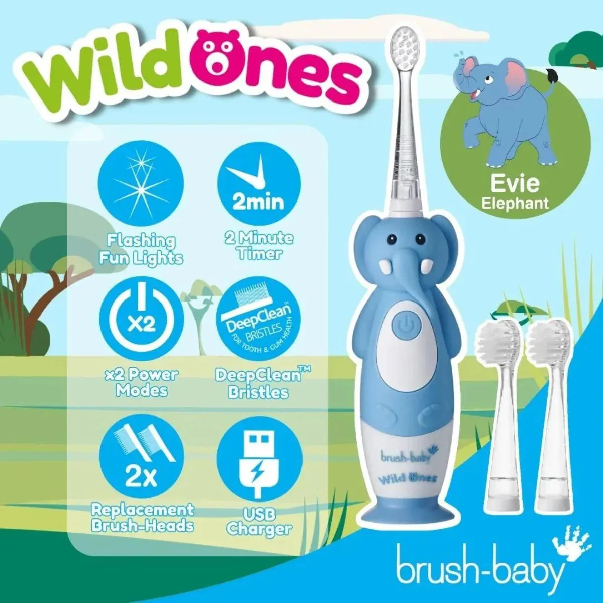 WildOnes™ Elephant Kids Electric Rechargeable Toothbrush