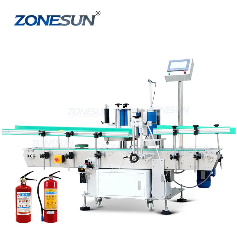 ZS-TB400 Automatic Sticker Fire Extinguisher Cylinder Round Bucket Gallon Drum Labeling Machine